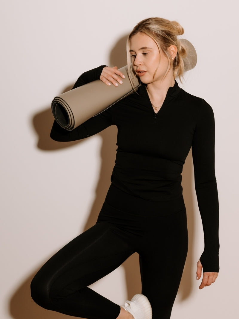 Longsleeve Motion z zamkiem, Black