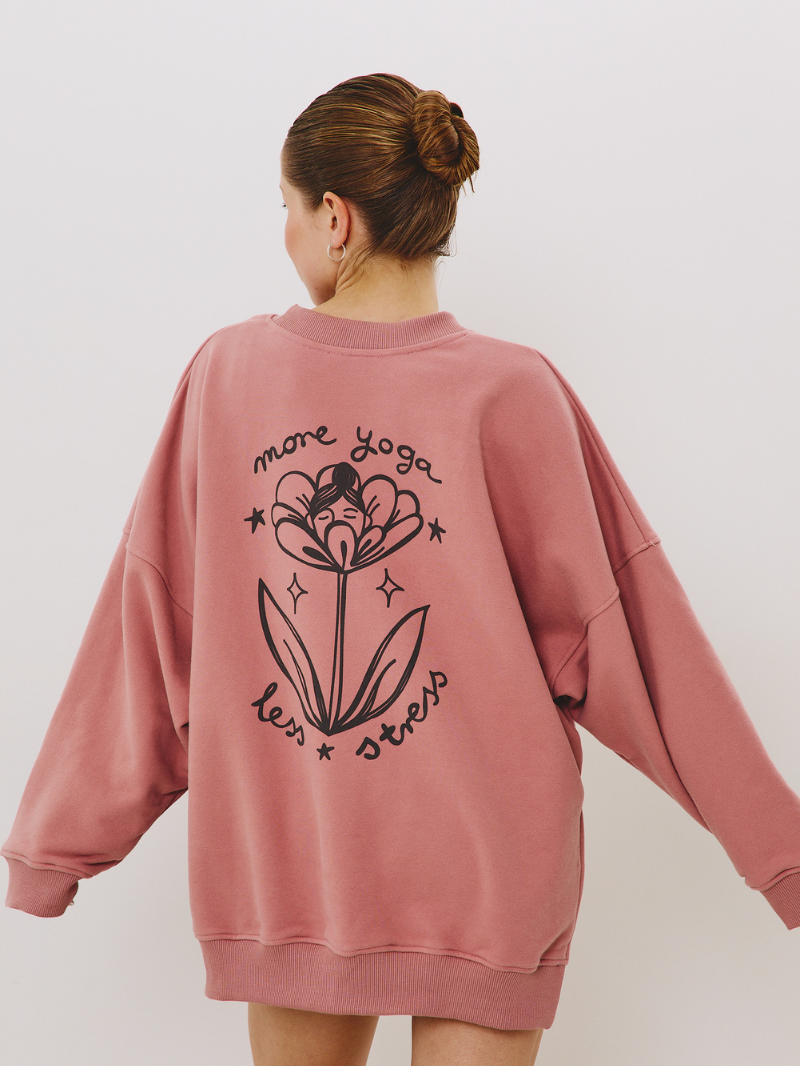 Bluza Oversize Kind, Dusty Blush Flower