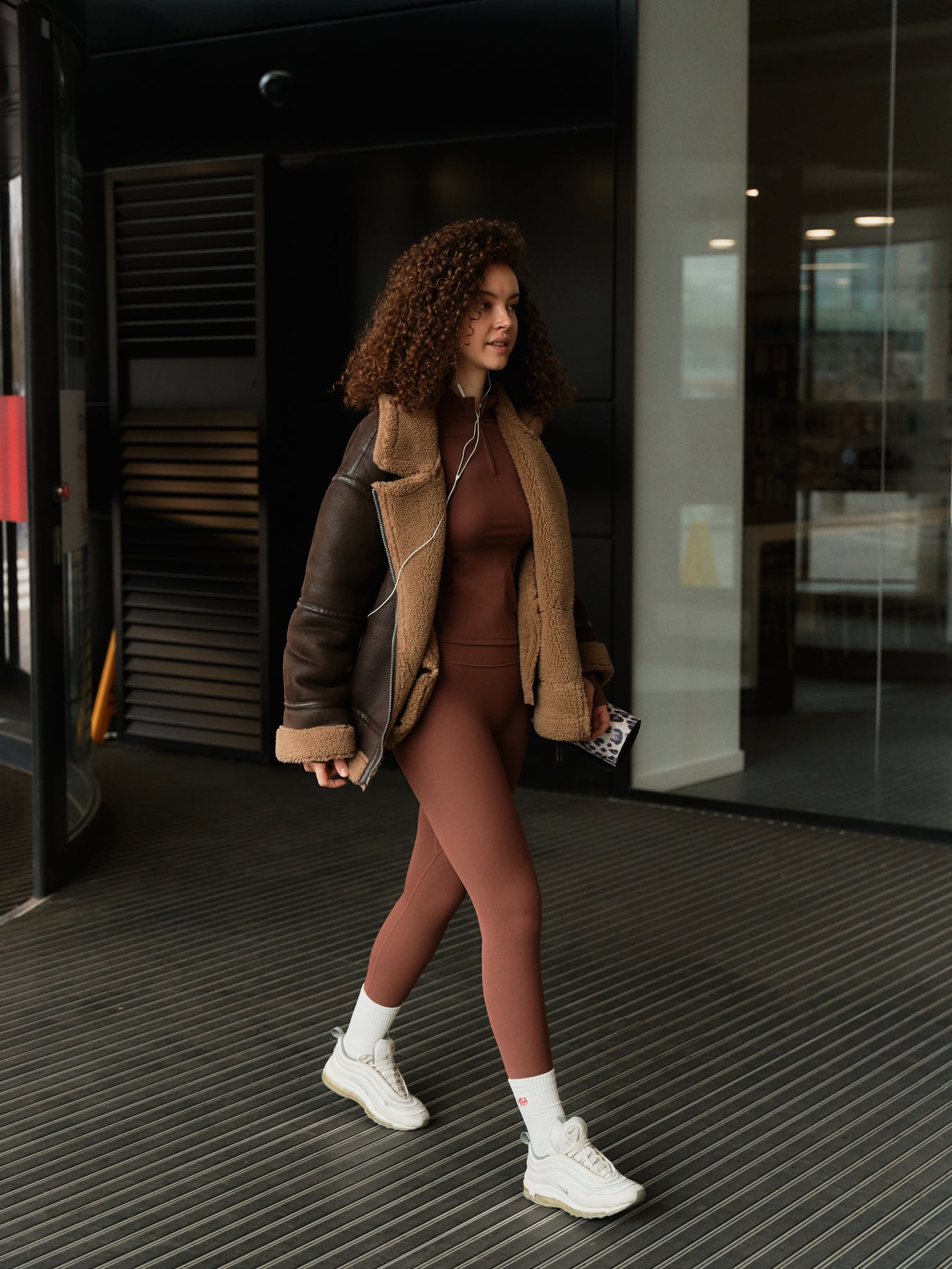 Legginsy do jogi 7/8, Oneness, ease™, Chestnut