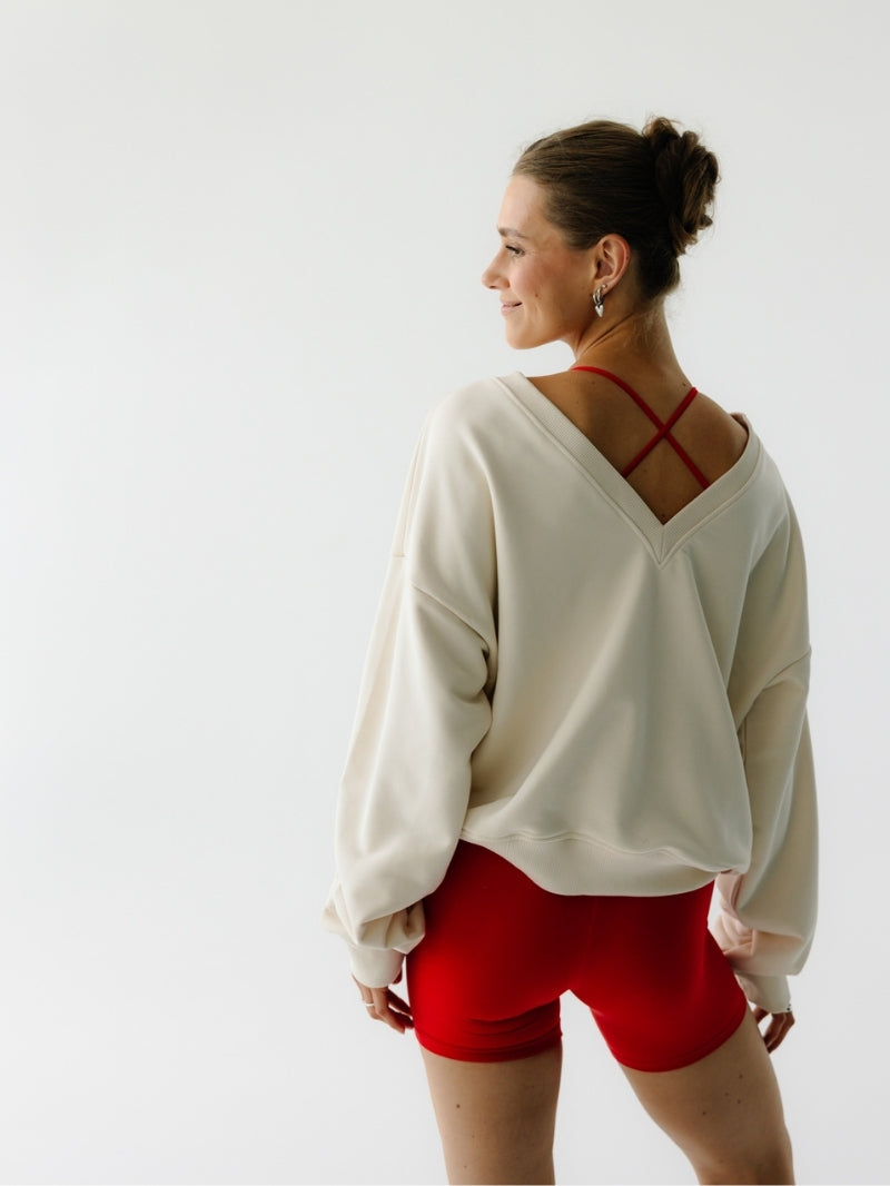 Bluza V-Essence, Almond Milk