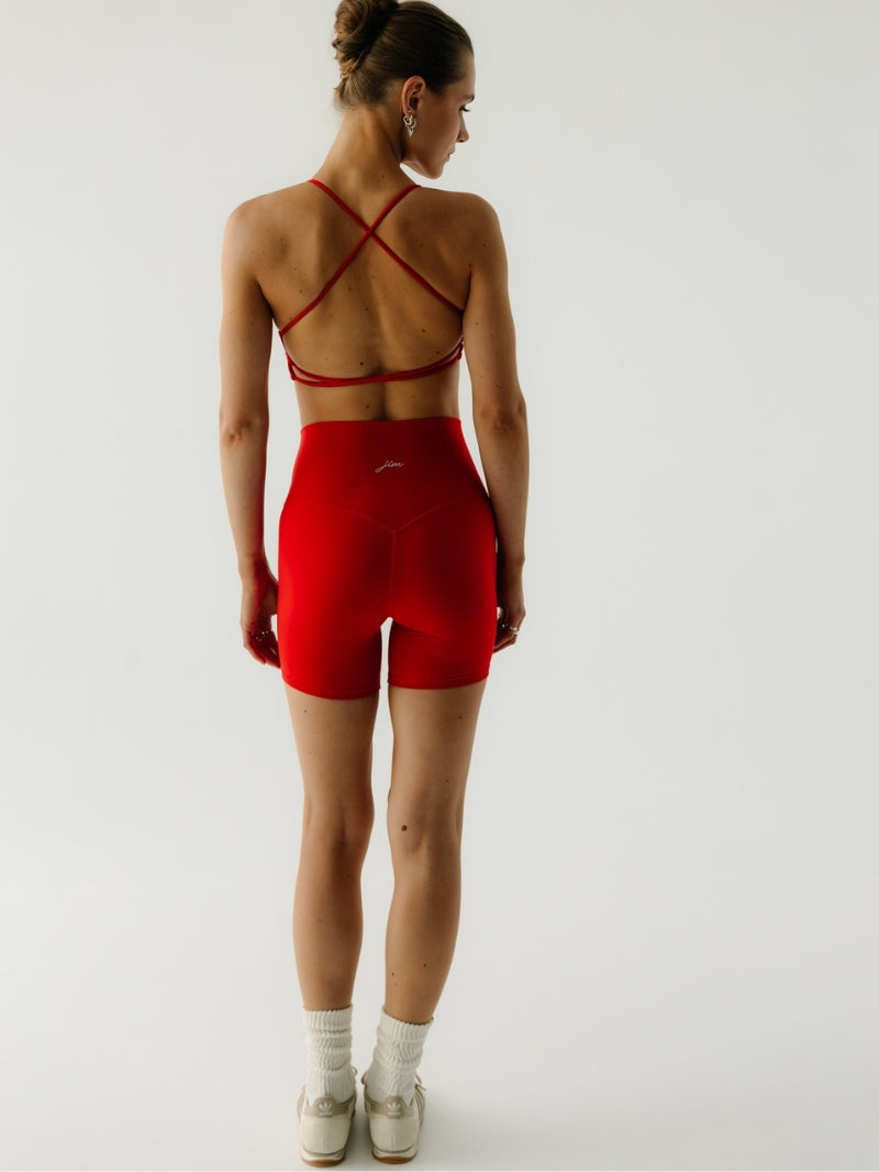 Czerwone damskie spodenki do jogi