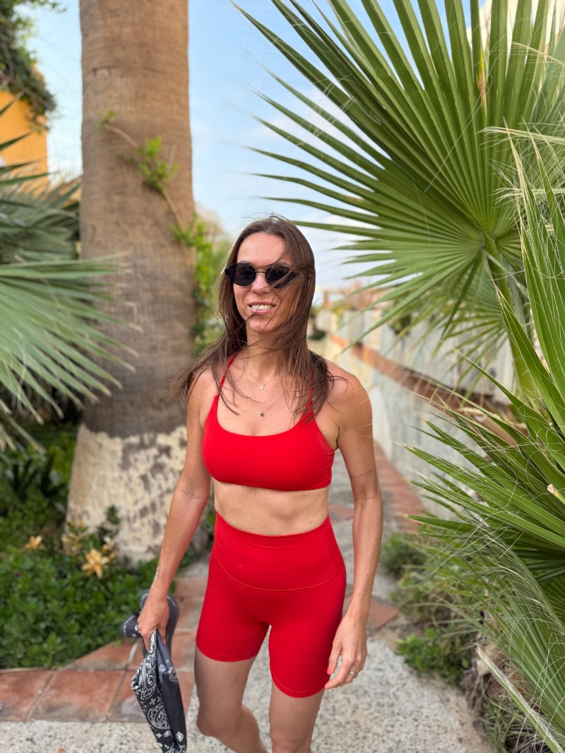 Czerwony damski stanik sportowy Breeze