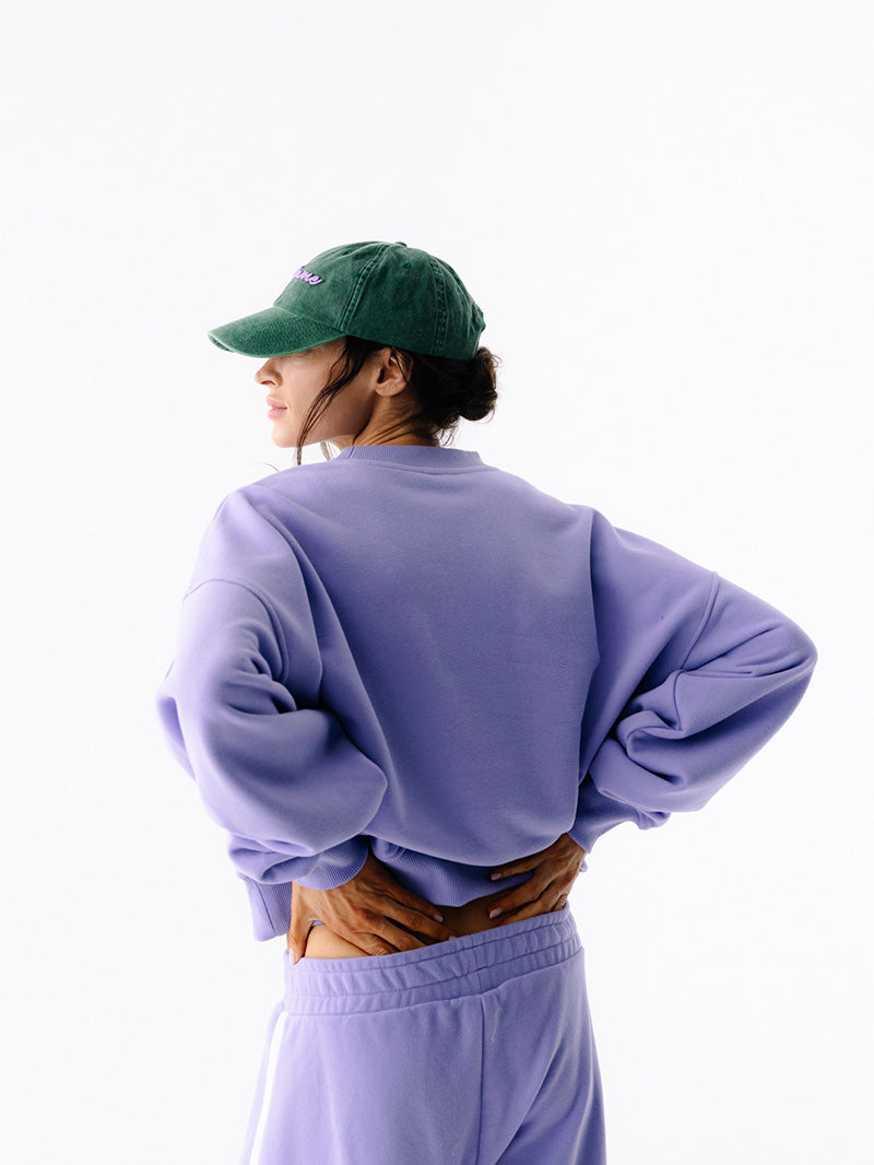 Fioletowa bawełniana damska bluza oversize Spark - widok na plecy