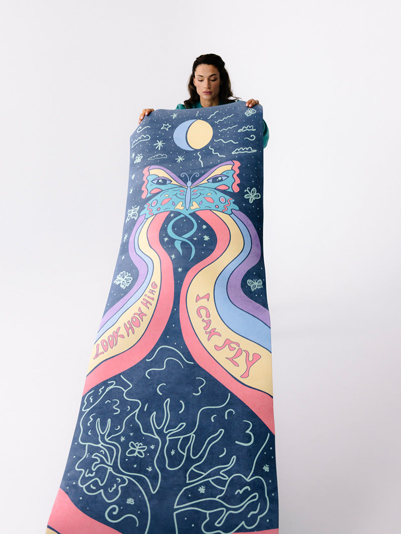 Kolorowa, antypoślizgowa mata do ćwiczeń jogi z kauczuku 3 mm z magicznym wzorem