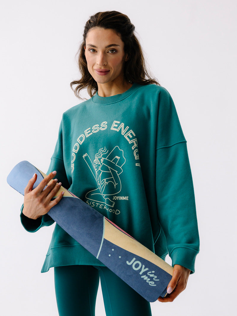 Kolorowa, antypoślizgowa kauczukowa mata do ćwiczeń jogi 3 mm z magicznym wzorem - forma złożona