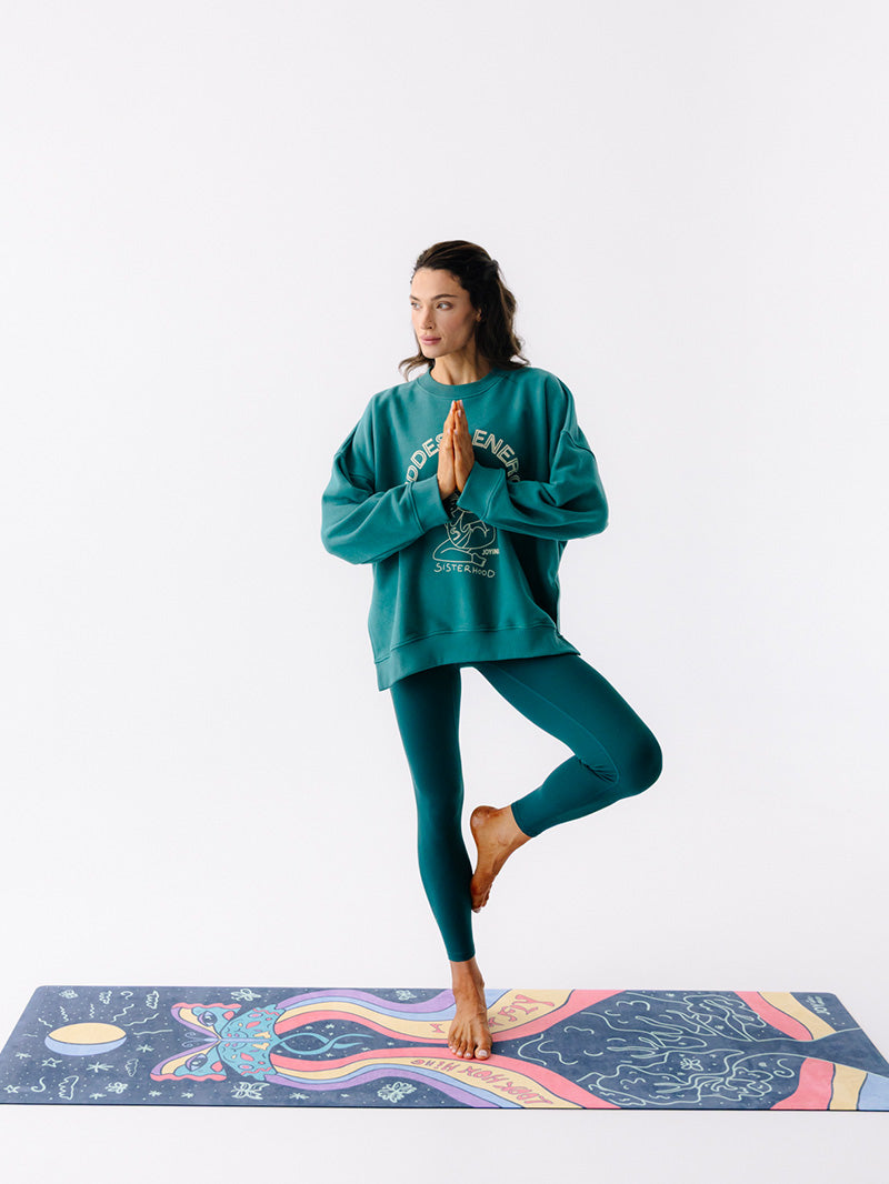 Kolorowa, antypoślizgowa kauczukowa mata do ćwiczeń jogi 3 mm z magicznym wzorem