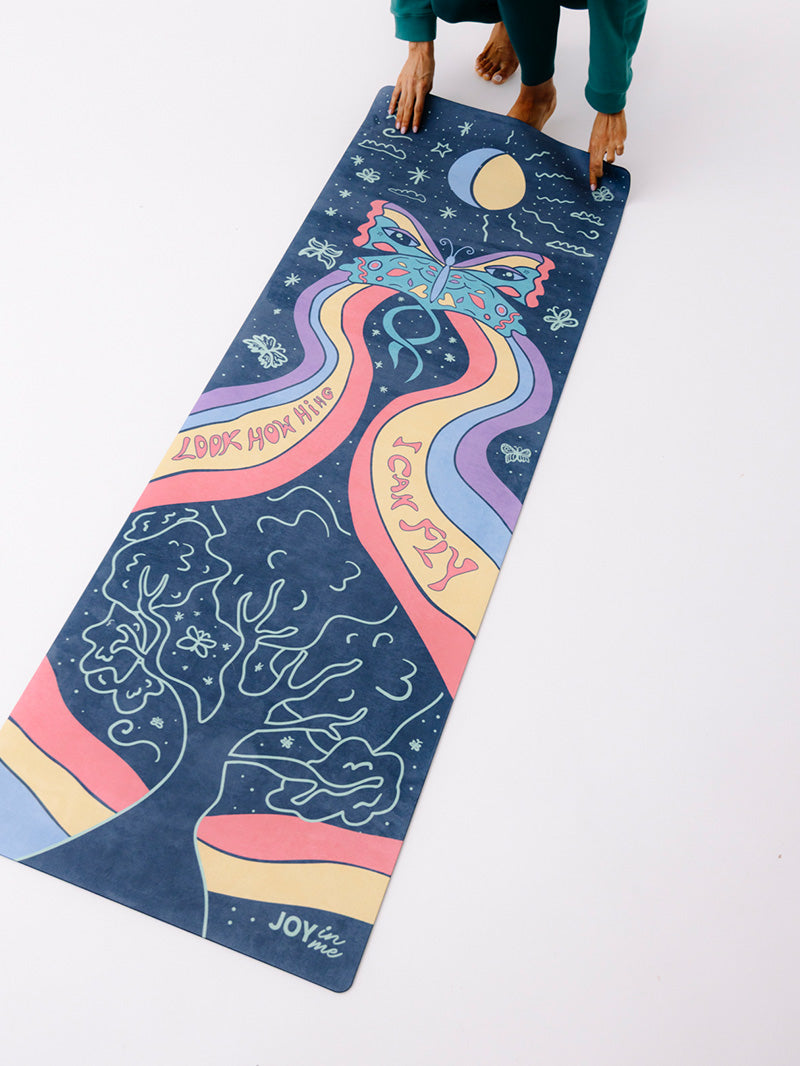 Kolorowa, składana mata do ćwiczeń jogi z kauczuku 1 mm z wzorem