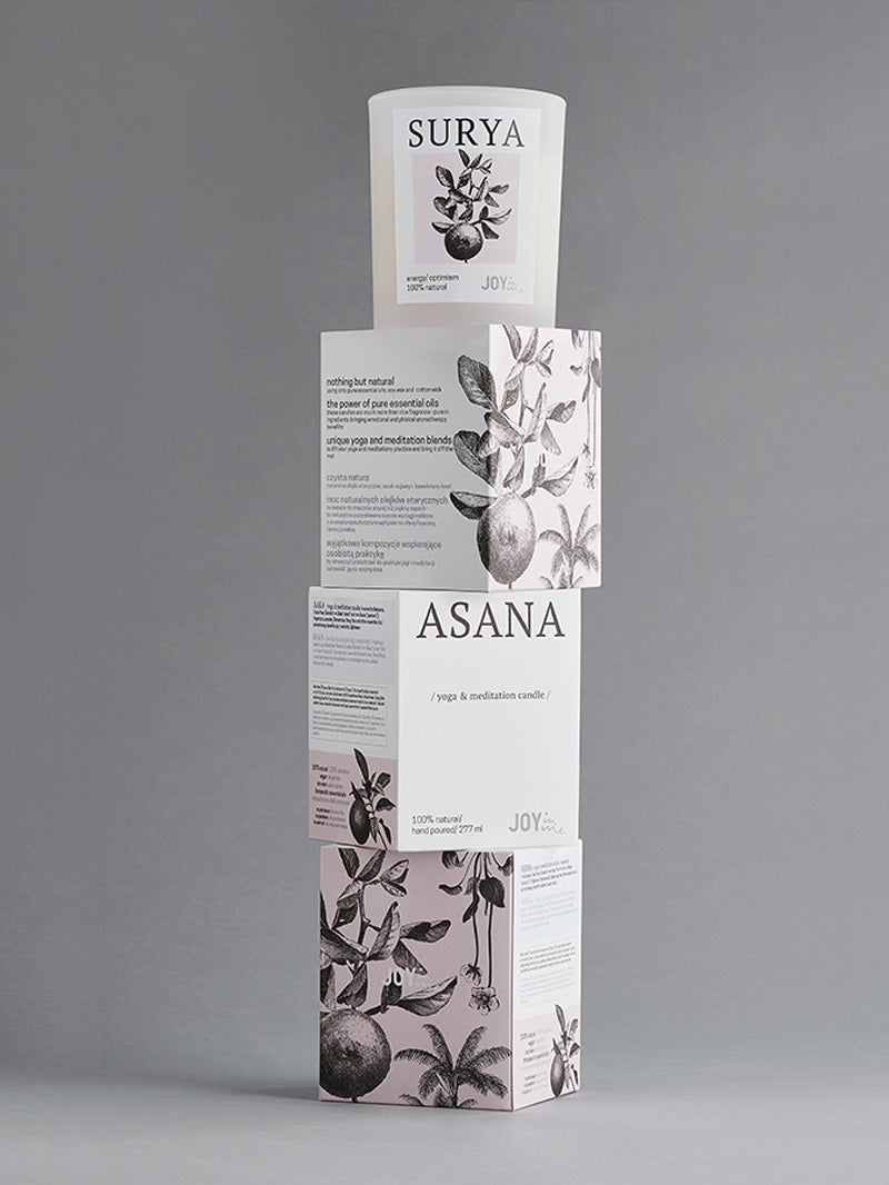 naturalna sojowa świeca do medytacji Surya - świece asana w wieży