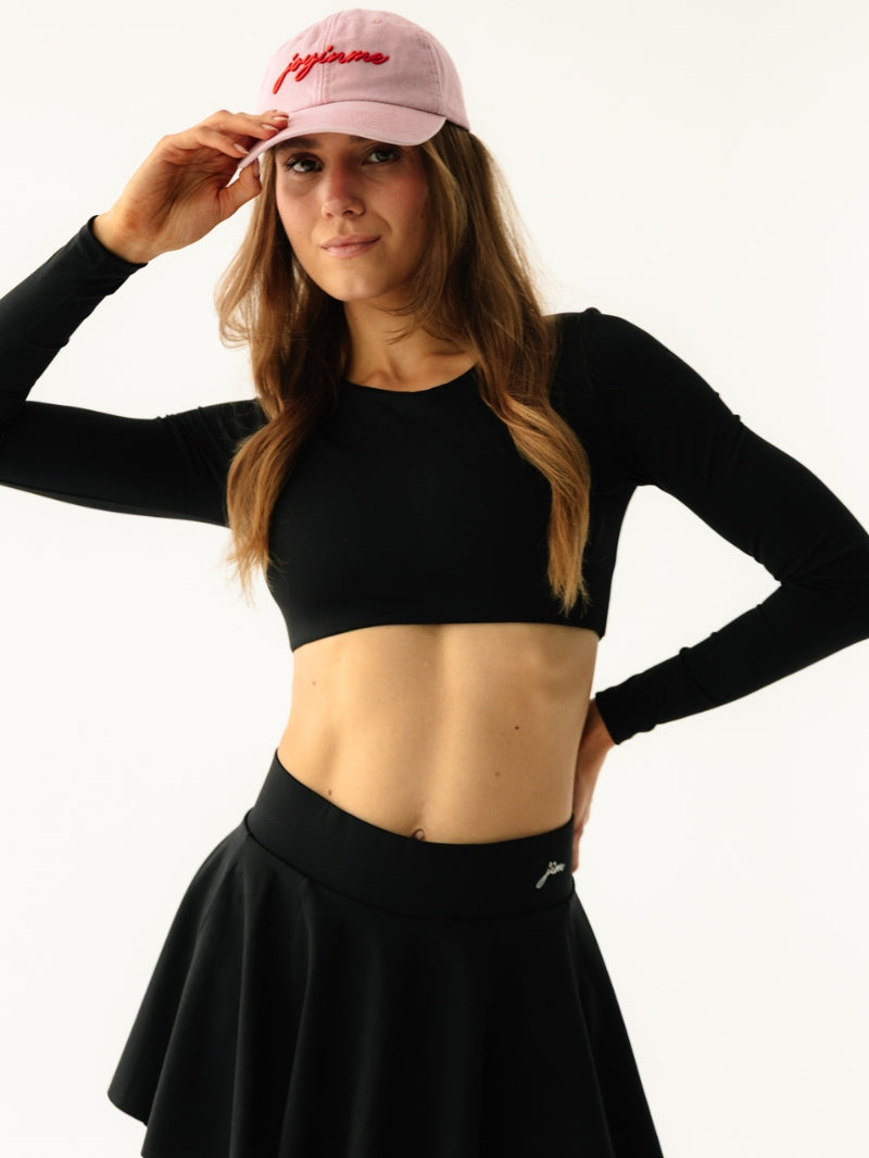 Różowa damska czapka z daszkiem Radiance - zestaw z czarnym tenisowym outfitem