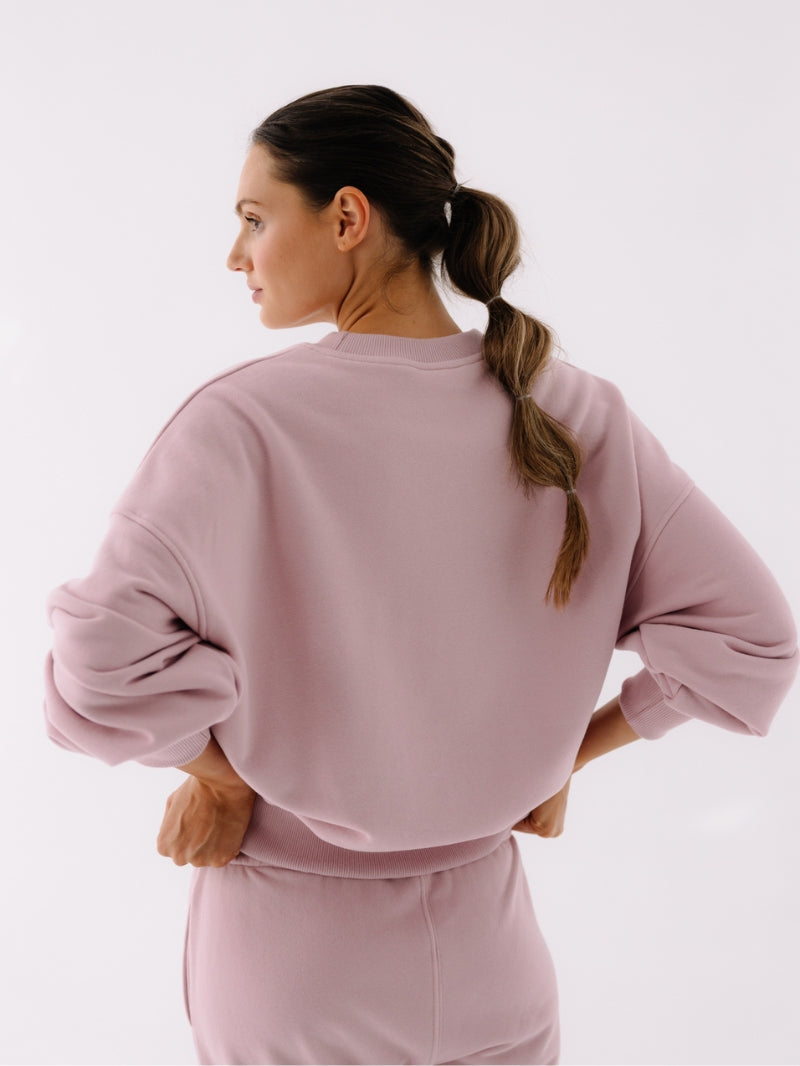 Różowa damska bawełniana bluza oversize